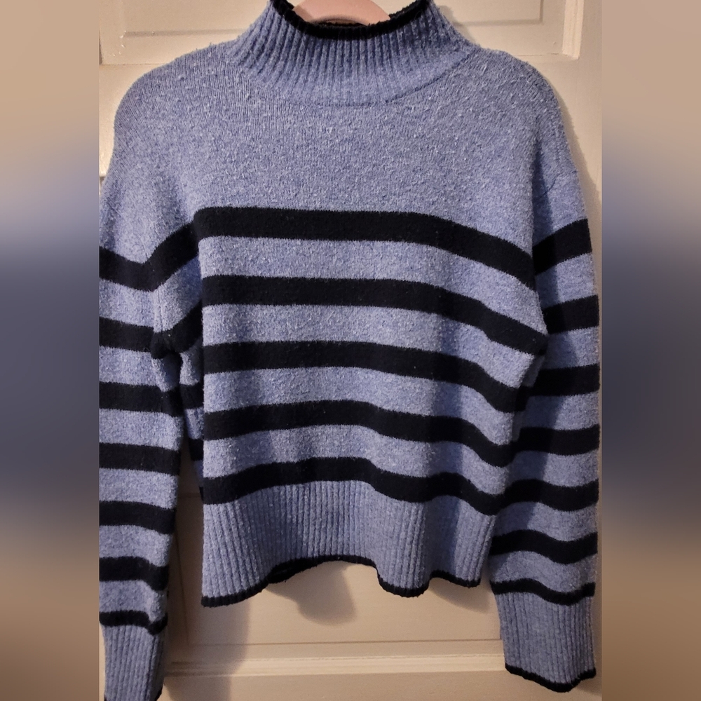 Ultra Flirt Blue and Black Striped Sweater